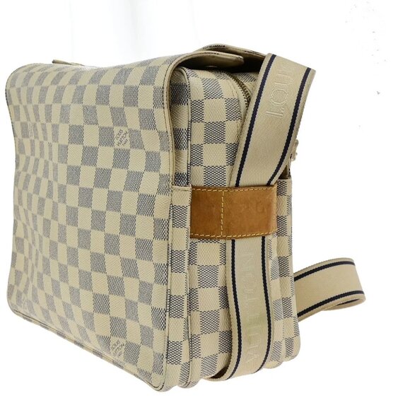 LOUIS VUITTON Naviglio Shoulder Bag Damier Azur Leather White N51189 84YH092 - Picture 3 of 15